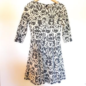 Eliza J | A-Line Line Zipper Back Paisley Dress